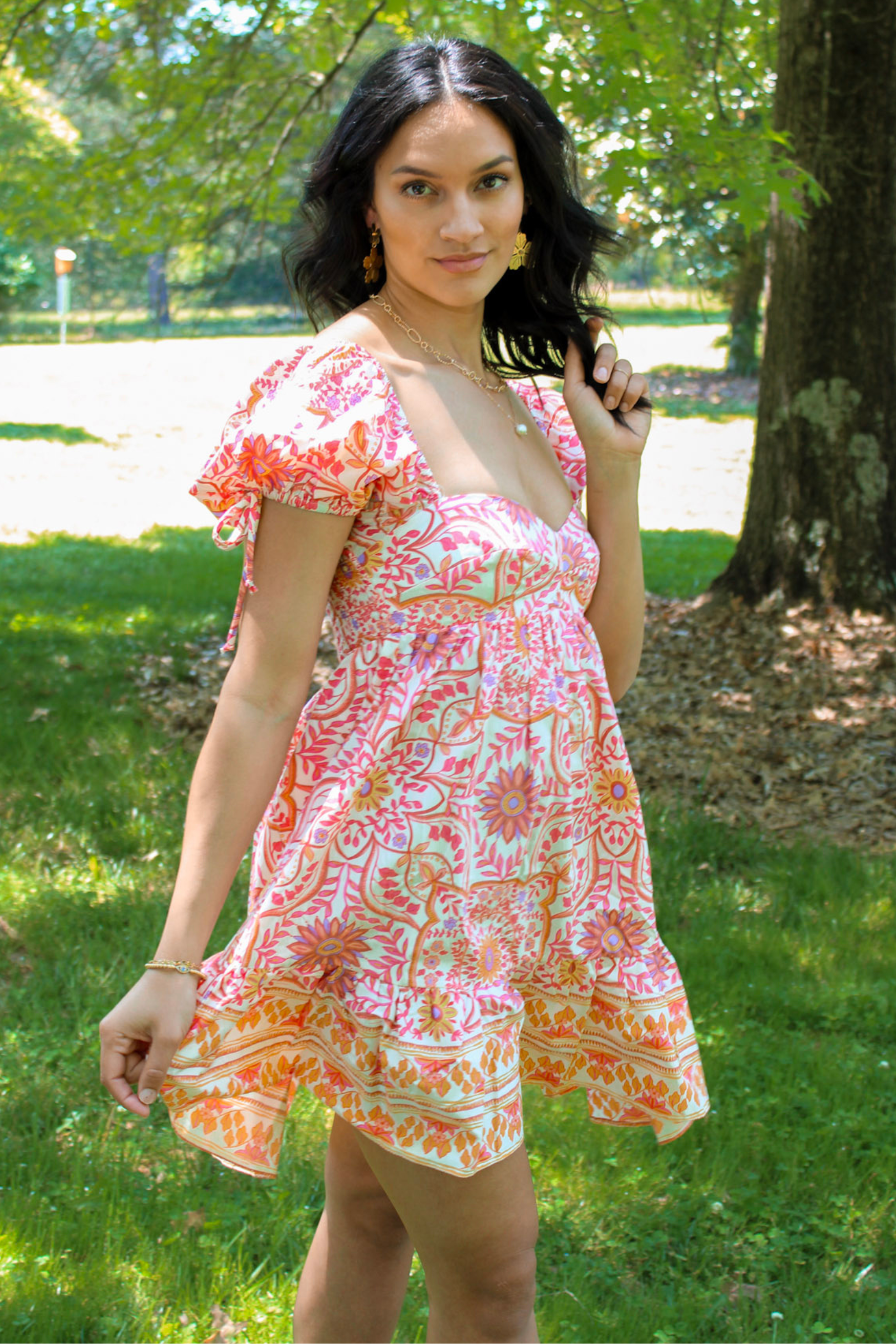 Sun Kissed Puff Sleeve Mini Dress