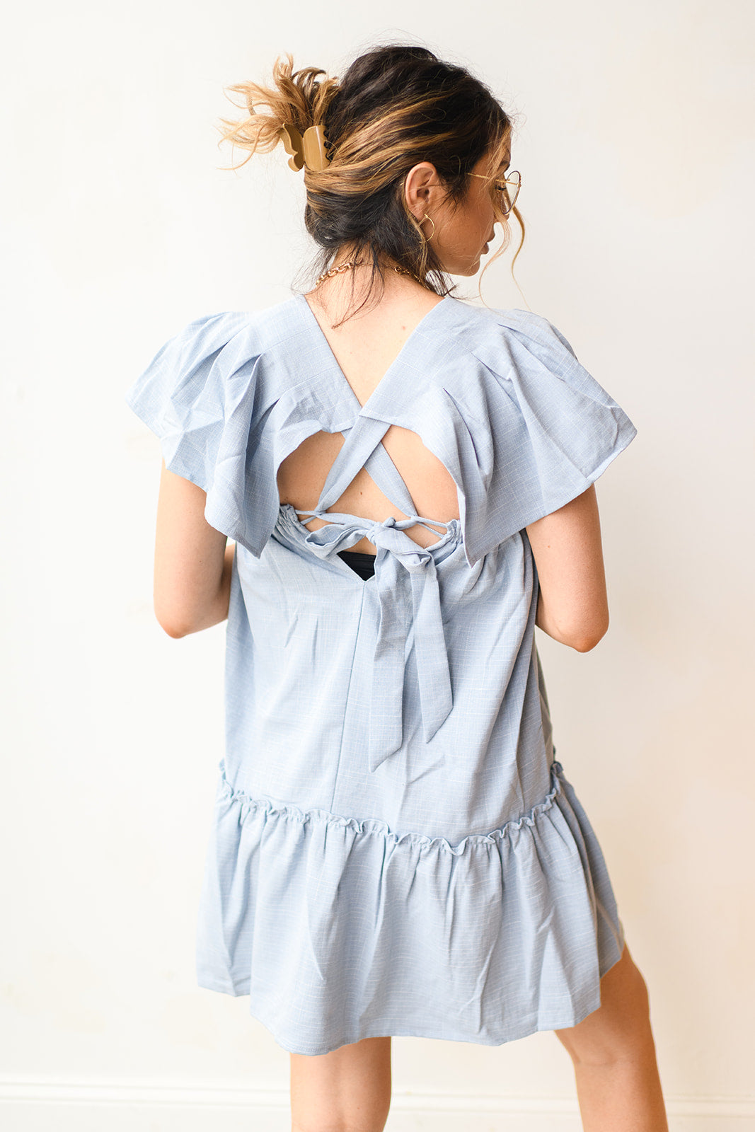 flutter babydoll mini dress